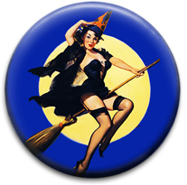 Witch Pin Up Girl Badge