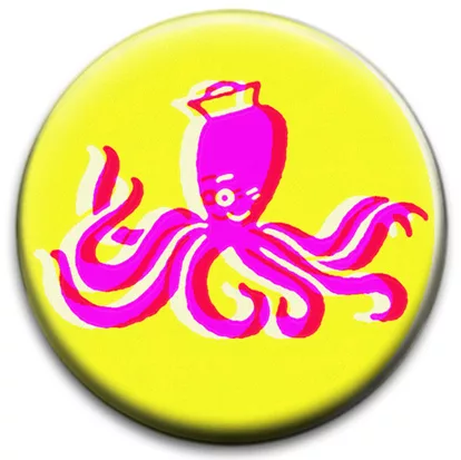 Octopus In Sailor Hat Badge