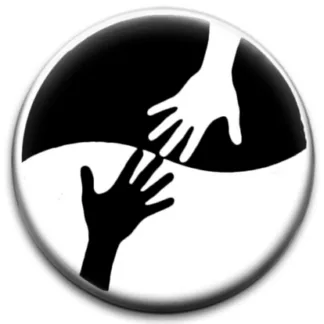 Black And White Hands Anti Racism Badge