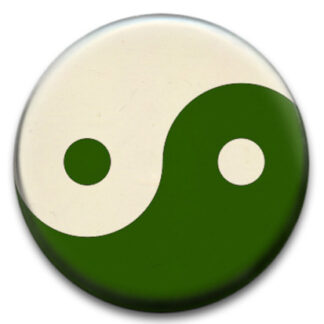 Peace Sign Yin Yang (Green) Badge