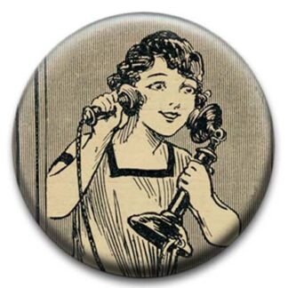 Telephone Girl Comic Badge