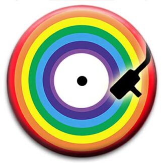 Vinyl Record Rainbow - Small Retro Badge