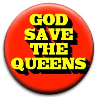 God Save The Queens Small Retro Badge Red