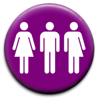 Gender Neutral Symbols Small Retro Badge
