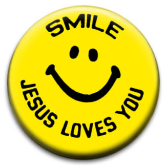 Smile Jesus Loves You Small Retro Badge