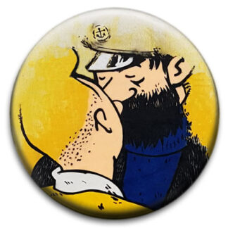 Tin Tin Kissing Captain Haddock Paris Graffiti Badge
