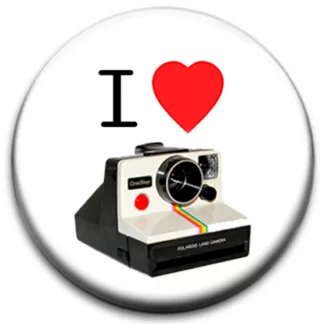 I Heart Polaroid Badge