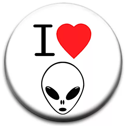 I Heart Aliens Badge
